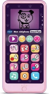 Zdjęcie produktu dla Telefon Zabawka VTECH Emoti'Fun, Różowy, 18m+, 12 Dotykowych Klawiszy Świetlnych, Ponad 50 Dźwięków
