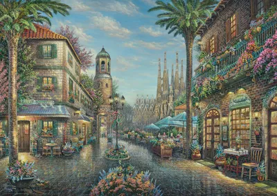 Productafbeelding van Thomas Kinkade Studios: Spaans straatcafé, puzzel