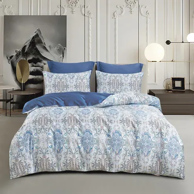 Produktbild von Traumschlaf Premium Bettwäsche Burano blau, Schweizer Mako-Satin 240x220 cm + 2x 80x80 cm