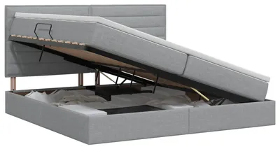 Obrázok produktu pre vidaXL Úložná posteľ s matracom svetlosivá 200 x 200 cm látka