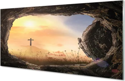 Produktbild von Glasbilder 120x60 Wandkunst Kreuz