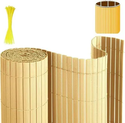 Produktbild von Gartenzaun Mat - Balkon Windschutz - Privatsphäre Erzeugen - 3 Stützen - 90 x 100 cm - Grau