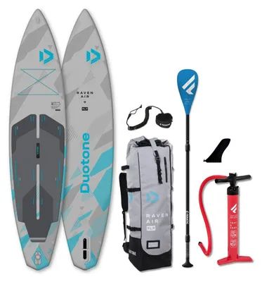 Obrázek produktu pro DUOTONE RAVEN AIR SLS 11'6 Touring iSUP – lehké SUP prkno (7,2 kg) – SUP sada s batohem