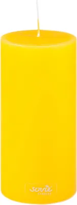 Produktbild von Sovie CANDLES Stumpenkerze in Senfgelb Ø 70 mm x H 150 mm, Brenndauer ca. 82 Std. - 1 Stück
