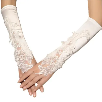 Immagine prodotto di Guanti da sposa in raso, ideali per feste e matrimoni