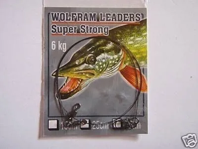 Produktbild von 2 Wolfram Vorfächer Stahlvorfach Spinnvorfächer , Länge:25cm, Tragkraft:3 kg