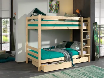 Image de Lit mezzanine Vipack Pino hauteur 160 cm incl. 2 tiroirs