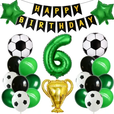 Produktbild von Geburtstagsdekoration Fußball, 6 Jahre – 23 Stück