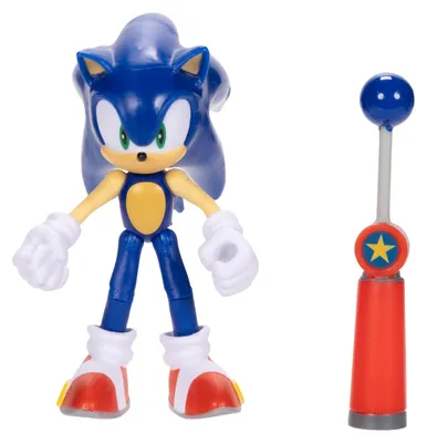 Produktbild von Sonic the Hedgehog Sonic Actionfigur mit blauem Checkpoint-Zubehör, 10,2 cm, ab 3 Jahren (offiziell lizenziert von Sega)
