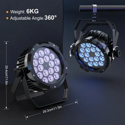 Produktbild von LED-PAR-Lichtset - 4er-Set Bühnenstrahler - RGBWA+UV - 18 x 10 W 6-in-1-LEDs - DMX512 - 150 W - IP67 - EU-Stecker