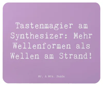 Produktbild von Mr. & Mrs. Panda Mouse Pad Spruch Synthesizer Magie - Lavendeltraum - Geschenk, Musiker, Mousepad, Klänge, elektronisches Musikinstrument, mauspad laptop, Instrument