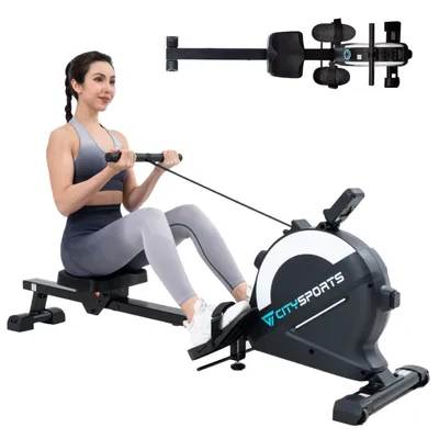 Image de Rameur HC1 PRO Rameur magnétique silencieux pour la maison. Avec 16 niveaux de résistance, écran LCD, max 120kg, support pour téléphone portable, glisse silencieuse
