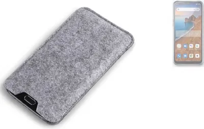Produktbild von K-S-Trade Filz Handyhülle kompatibel mit Unihertz TickTock-E Schutzhülle Filztasche Filz Tasche Case Sleeve Handy Hülle Filzhülle grau