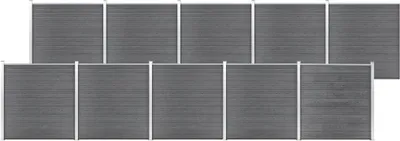 Image de Clôture de jardin WPC 1737x186 cm Gris