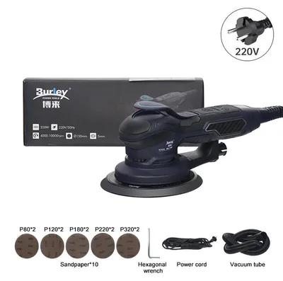 Immagine prodotto di Levigatrice orbitale elettrica e lucidatrice 7308 - 350W - corsa di 5,0 mm - disco da 150 mm - 220V - 11000 giri/min - per auto e fai-da-te
