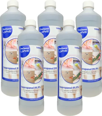 Produktbild von 5x 1L Isopropanol 99,9% Isopropylalkohol 2-Propanol IPA Reinigungsalkohol Entfetter