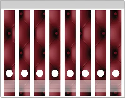 Produktbild von Wallario Ordnerrücken Sticker, selbstklebend für schmale Ordner, 8 Stück, Motiv Rote Ledertür