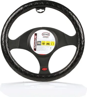 Produktbild von HEYNER® Lenkradhülle Auto 37–39 cm – rutschfest Hexagon-Wabenstruktur, weich, griffig, schwarz, geruchsneutral