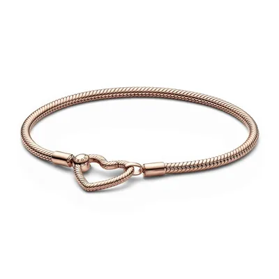 Produktbild von PANDORA Moments Schlangenarmband Herz für Damen, rosé