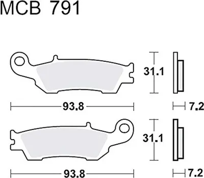 Obrázok produktu pre TRW Sada brzdových doštičiek EC MCB791EC YZ450F