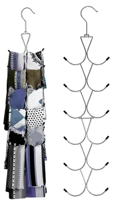 Produktbild von Schalhalter mit 12 Fächern, Handtaschenhalter mit 360°-Drehhaken, Schal-Organizer für Tücher, Schals, Gürtel, Handtaschen und Baseballkappen