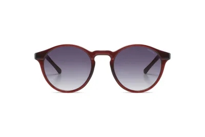 Produktbild von KOMONO DEVON Sonnenbrille, runde Brillenform mit leichtem Kunststoff Rahmen Dunkelrot