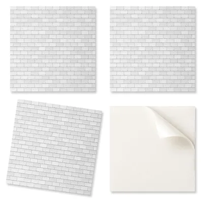 Productafbeelding van Set van vinyl wandtegels met een baksteenmotief, 20 x 20 x 20 cm