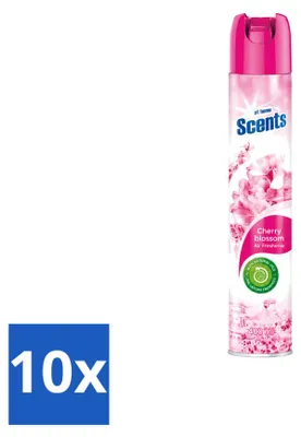 Productafbeelding van 10 x Luchtverfrisser spray - Kersenbloesem - 400 ml - Voordeelverpakking - 10 stuks