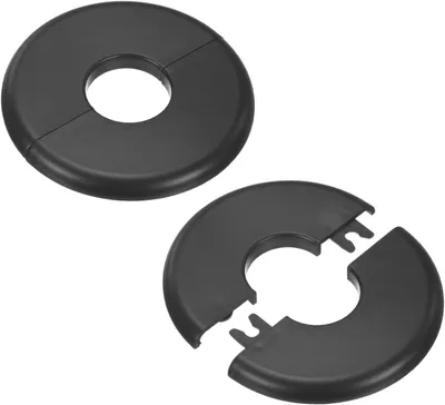 Productafbeelding van Muursplitflens - Voor 1 inch - 25 mm OD ABS-beschermplaat rond zelfklevend afdekplaat voor waterleiding - Kraan [zwart]