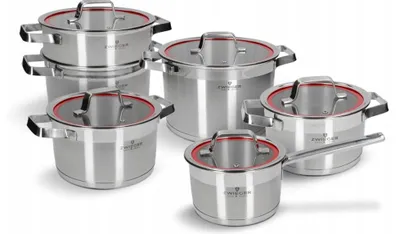 Obrázek produktu pro Sada hrnců a poklic "Klassiker", 11 kusů, nerezová ocel, vhodná pro indukční vařiče, včetně poklic, model 31XF-Q0