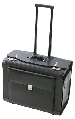 Produktbild von Business Pilotenkoffer auf Rollen XL aus Leder schwarz