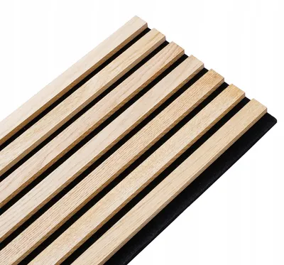 Produktbild von Lamelldekor 30x120 cm - MDF Wandleisten - Wandverkleidung - Eichenfurnier - EICHE NATUR SLIM