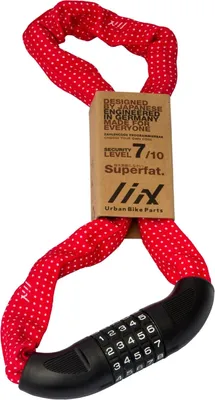 Obrázek produktu pro Liix Polka Dots Red, Řetězový zámek, Červená, Bílá, Kombinační zámek, 850 mm