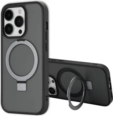 Image de Accezz Ring Stand Backcover avec MagSafe pour l'Apple iPhone 14 Pro - Noir
