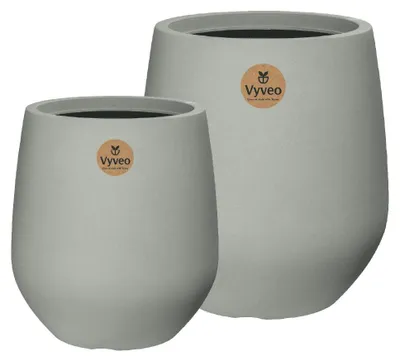 Produktbild von Vyveo - Blumentopf Amari - Grau - Set van 2