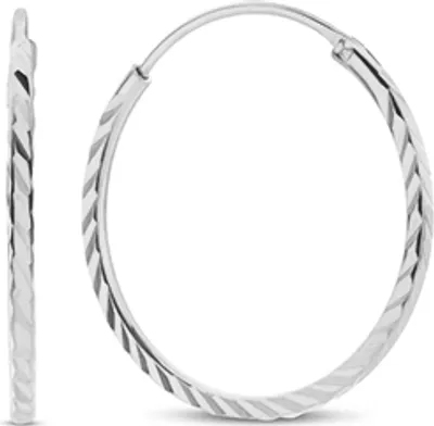 Produktbild von Neue Bling 9NB-1004 Silber-Ohrringe - Frauen - Diamanten - 18 mm Durchmesser - 1,2 mm Dicke - Rhodium - Silber