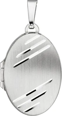 Produktbild von JOBO Medaillon oval für 2 Fotos 925 Sterling Silber matt Anhänger zum Öffnen