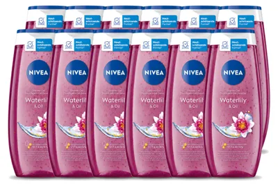 Zdjęcie produktu dla 12 sztuk żelu pod prysznic Nivea Waterlily & Oil - 250 ml - zestaw ekonomiczny