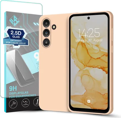 Produktbild von Hülle für Samsung Galaxy S23+ mit 9H Displayglas Displayschutz Plus Case Cover Bumper Silikon Softgrip Schutzhülle Farbe: Rosa