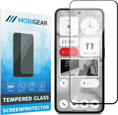 A product shot showing the packaging for a screen protector and the screen protector itself placed over a smartphone screen.