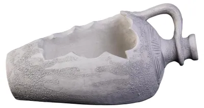 Produktbild von Amphore als Blumentopf Pflanzgefäß aus Steinguss, Grau, Frostsicher für Außenbereich, H. 20 cm, L. 40 cm, B. 21 cm, 2 Liter
