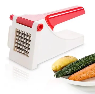 Obrázok produktu pre Ručný krájač na šalát a zeleninu s obojstranným nožom – na zemiaky, šalát, uhorky – vhodný na hranolky, cibuľu, repu