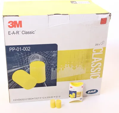 Produktbild von 3M EAR Classic Gehörschutzstöpsel, 28 dB, kabellos, Polsterpackung, 250 Paar/Box, PP-01-002