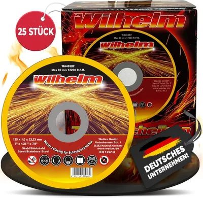 Produktbild von 25 x Wilhelm Trennscheiben Ø 125 Edelstahl Metall Stahl Inox Blech Flexscheiben Extradünn