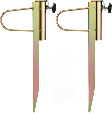 Produktbild von Sonnenschirmständer Strand, 2 Stück Sonnenschirmständer Windbeständiger Sonnenschirmständer Aus Metall Verstellbar Für Garten Balkon Strand, Schirmhalter Für Stange 20-35 mm,