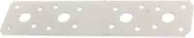 Produktbild von ALBERTS Flachwinkel Holzverbinder Lochplatte Stahl weiß beschichtet 180x40 mm