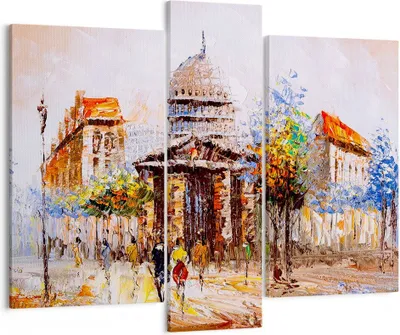 Produktbild von Bild auf Leinwand - Leinwandbild - Farbe Architektur Eiffle Turm - 95x80cm - Wand Bild - Wanddeko - Leinwanddruck - Bilder - Kunstdruck - Wanddekoration - Leinwand bilder - Wandkunst - CB95x80-2881
