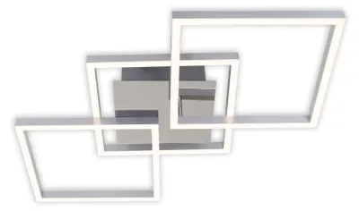 LED Deckenleuchte dimmbar, 30W, 3900lm, 3000K, Chrom-Silber
