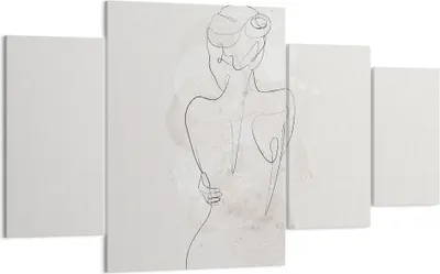 Produktbild von Bild auf Leinwand - Leinwandbild - 4 Teile - Frau Rücken Rücken - 160x90cm - Wand Bild - Wanddeko - Wandbilder - Leinwanddruck - Bilder - Wanddekoration - Leinwand bilder - Wandbild - DL160x90-5090