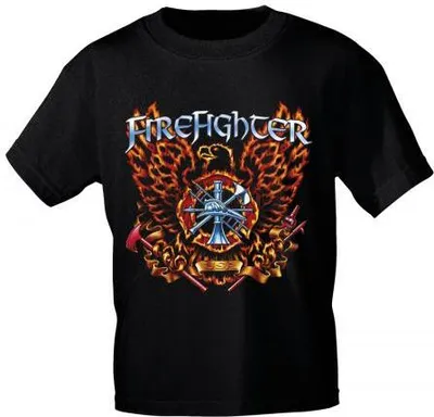 Produktbild von T-Shirt mit Print - Feuerwehr - 10592 Gr. S-2XL - versch. Farben zur Wahl Color - schwarz Größe - XXL